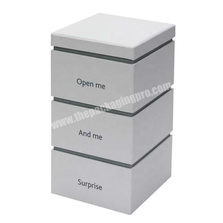 unique lovely design printed hexagon tube three layers paper stackers jewelry chocolate storage divide box