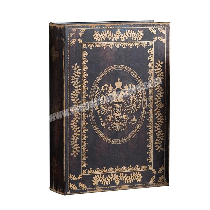 Vintage Style Fancy Fashion Book Shaped Paper Box Decorative Model Hard Cover Fake Book Boxes For Five Stars Hotel Decoration