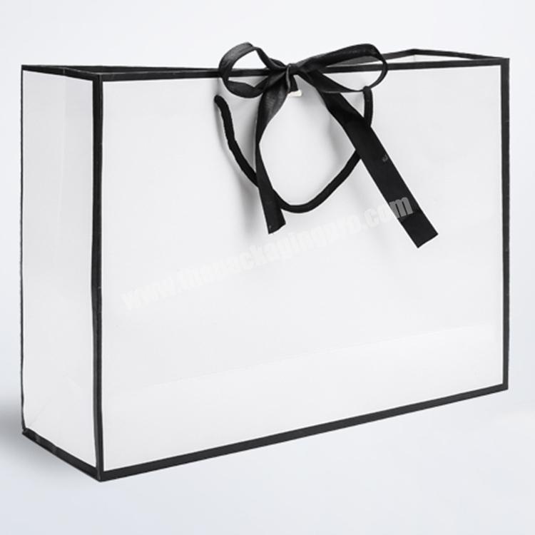Wholesale 2020 new design white paper shopping bag for gift cloth