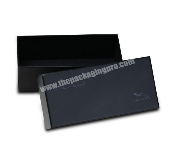 Wholesale fancy black paper box with black foil logo packaging gift box with lid