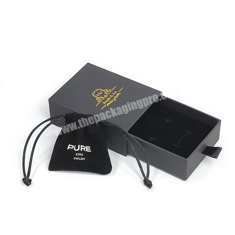 Custom Earring Packaging Black Velvet Accessories Jewelry Pouch Pocket