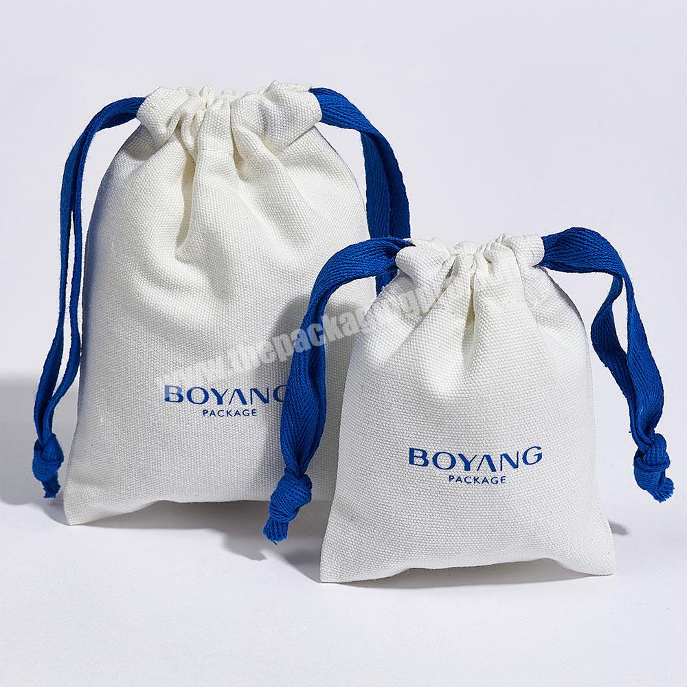 Custom Logo Jewelry Packaging Bags Small Cotton Jewelry Drawstring Bag Pouch
