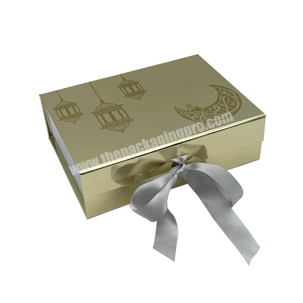 Custom Paper Cardboard Islam Ramadan Eid Mubarak Magnetic Folding Gift Packaging Box