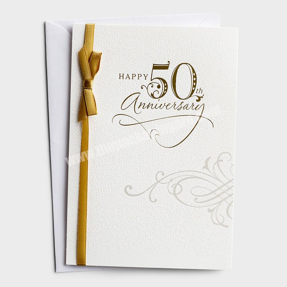 Custom Printed Logo Celebrating  Anniversary Greeting Paper Gift Card Envelope Set For Wedding