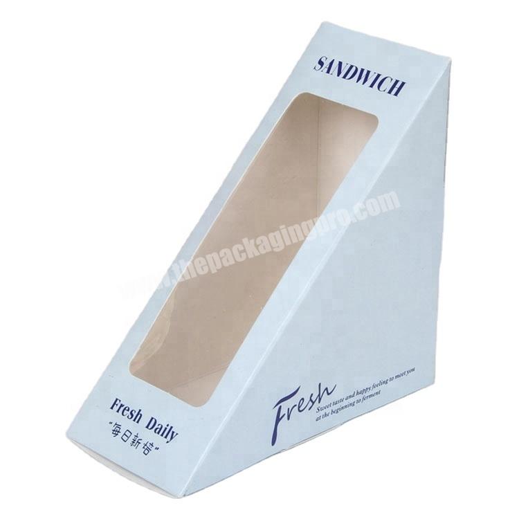 Custom Printing Disposable Paper Packaging Sandwich Box Food Grade Paper Triangle Sandwich Boxes