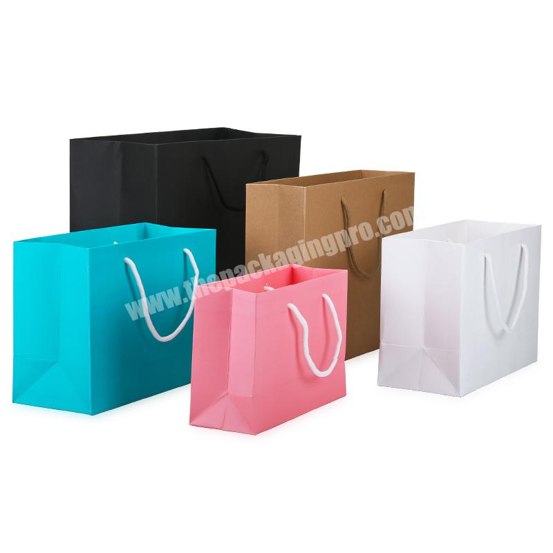 Custom logo black luxury shopping gift garment kraft square bottom paper bag with handle