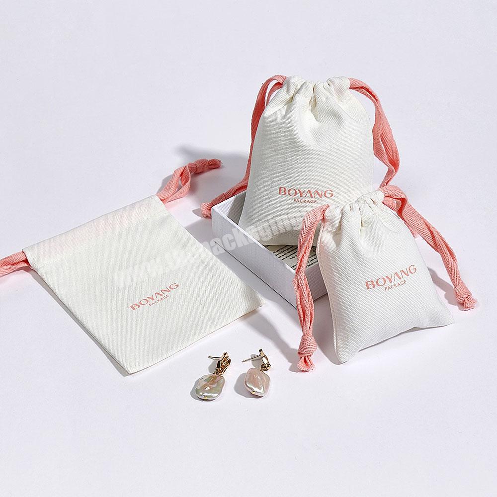 Eco Friendly Reusable Promotion Gift Bag Custom Cotton Drawstring Jewelry Bag Pouch