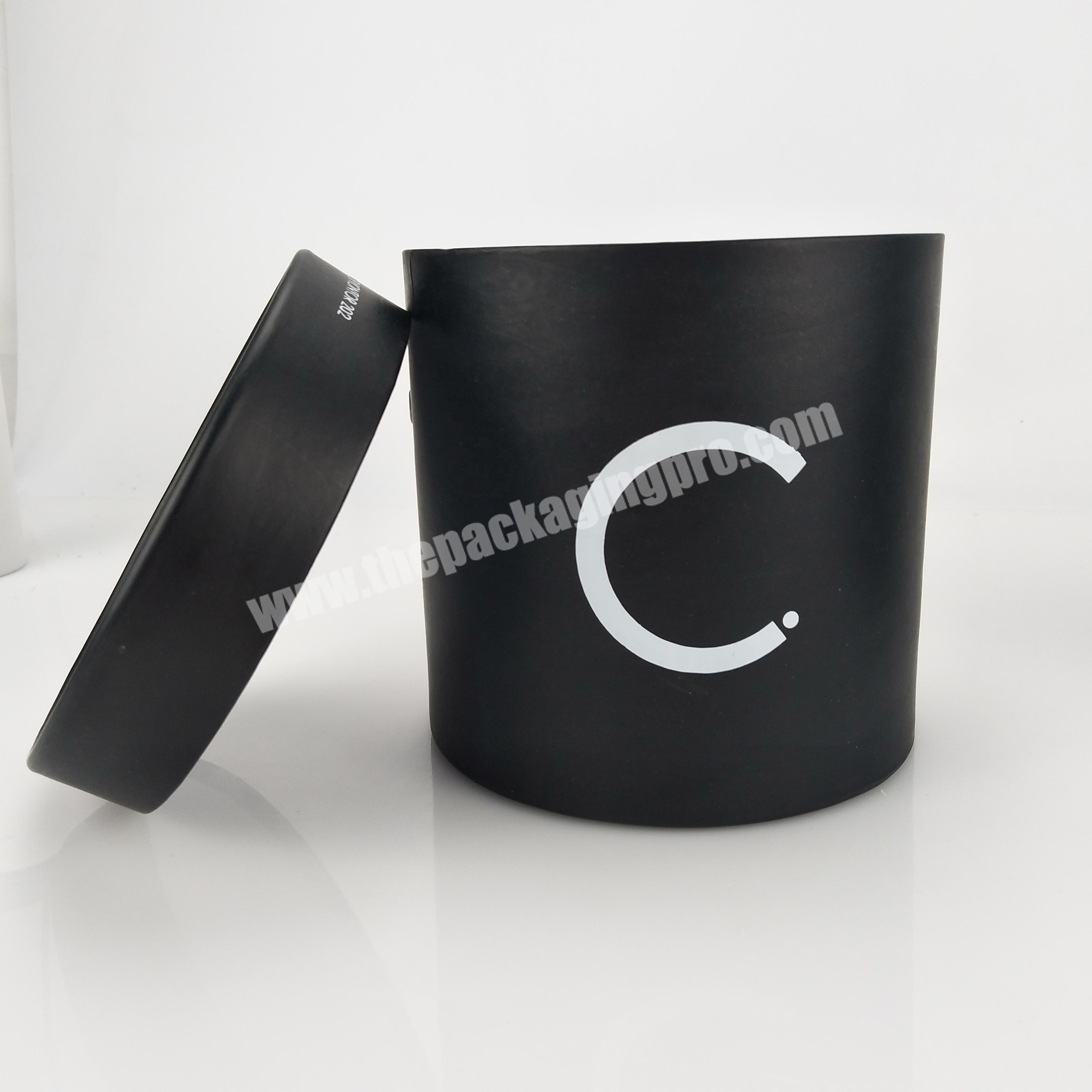 Luxury custom logo gray velvet round flower hat suede box for rose packaging