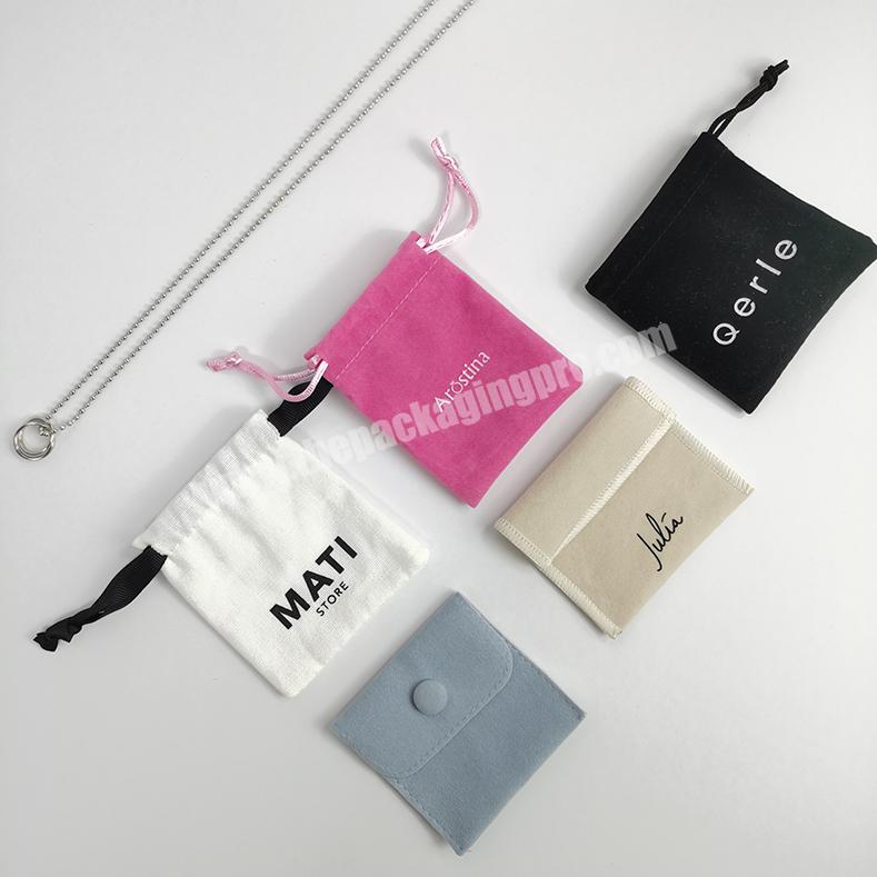 Packing Manufacturer Custom Small Cute Drawstring Suede Jewellery Pouch