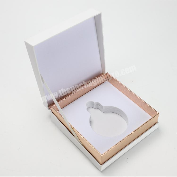Custom Flip Top Perfume Box Printing White Square Cardboard Gift Box with EVA Insert