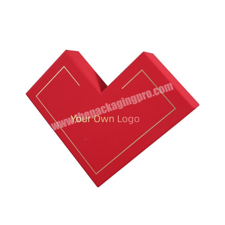 Factory Direct Your Own Logo Heart Shaped Top and Lid Rigid Cardboard Jewelry Packaging Gift Paper Box