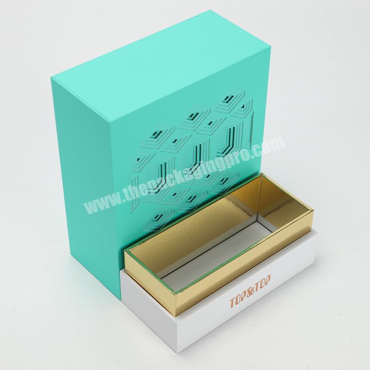 Factory Wholesale Perfume Essential Oil Packaging Custom 3D Engraving  Green Rigid Cardboard Paper Gift Box