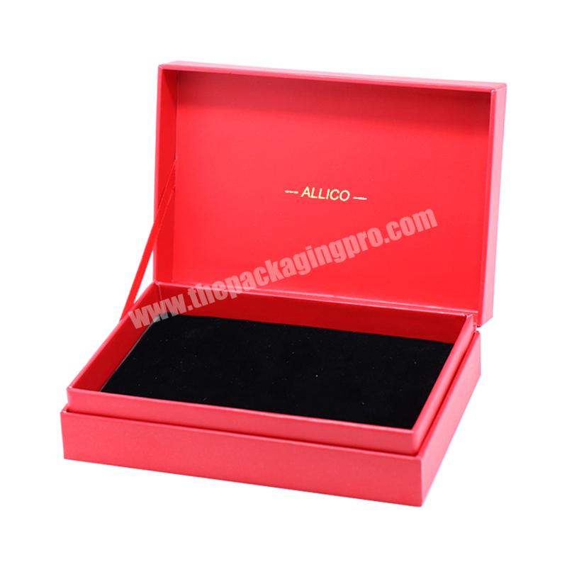 Red Earring Ring Storage Box Custom Logo Printed Gift Box Packaging Jewelry Cardboard Paper Box