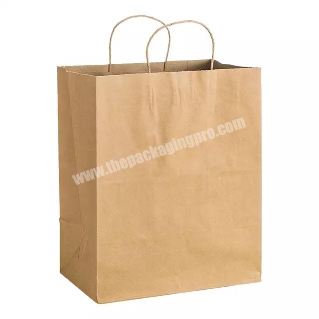 Wholesale custom logo eco friendly brown fast food take away kraft paper bag