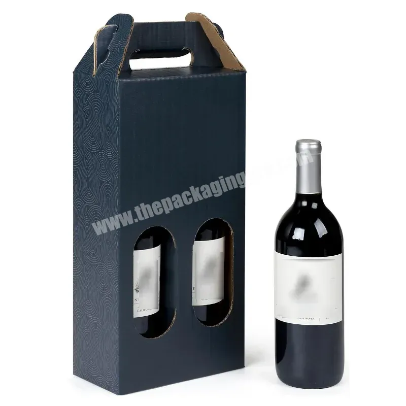 Elegant Luxury Whisky Champagne Hot Stamping Rigid Cardboard Black 2 Bottles Red Wine Glass Packing Boxes - Buy Wine Glass Packaging Boxes,Wine Bottle And Glass Box,Wine Packaging Boxes.