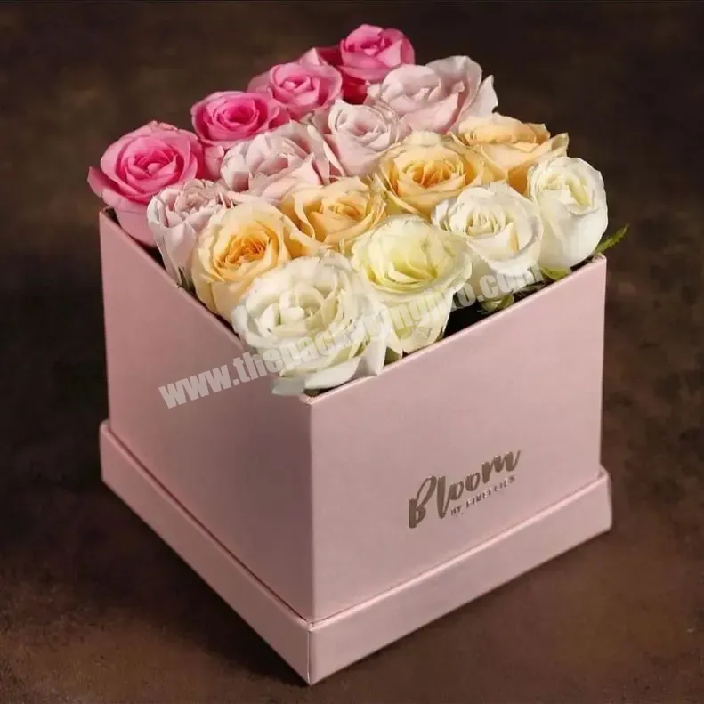 Hot Selling Rose Packaging Gift Box Rigid Cardboard Square Flower Box With Custom Logo - Buy Rose Packaging Gift Box,Rigid Cardboard Square Flower Box,Flower Box With Custom Logo.