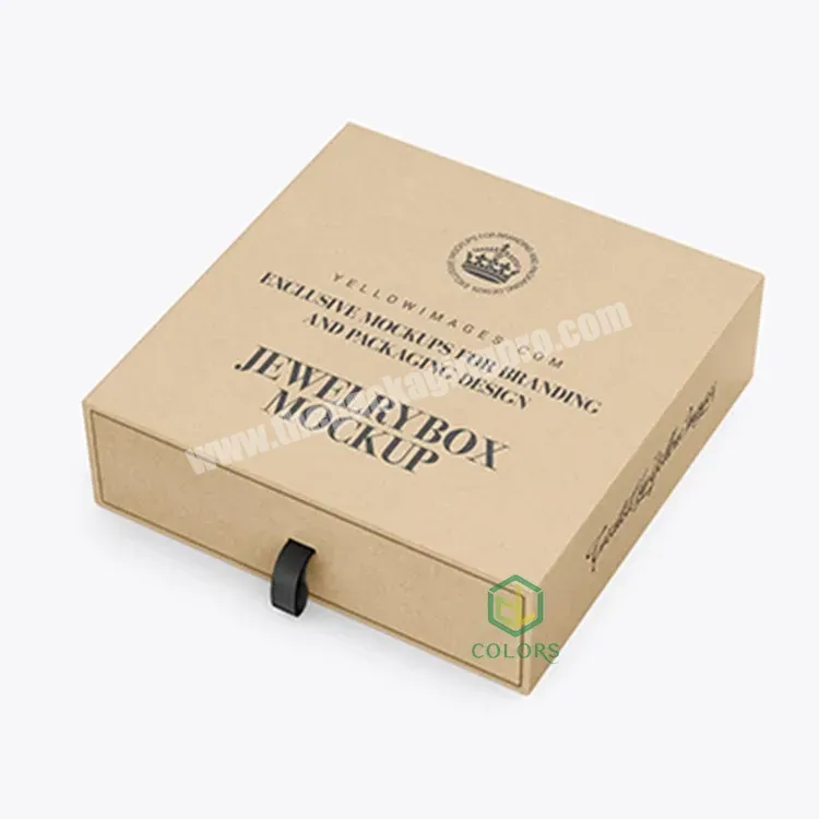 Luxury Rigid Brown Kraft Paper Small Drawer Box Packaging Pull Out Sleeve Sliding Gift Drawer Box - Buy Gift Drawer Box,Drawer Box Packaging,Kraft Paper Box.