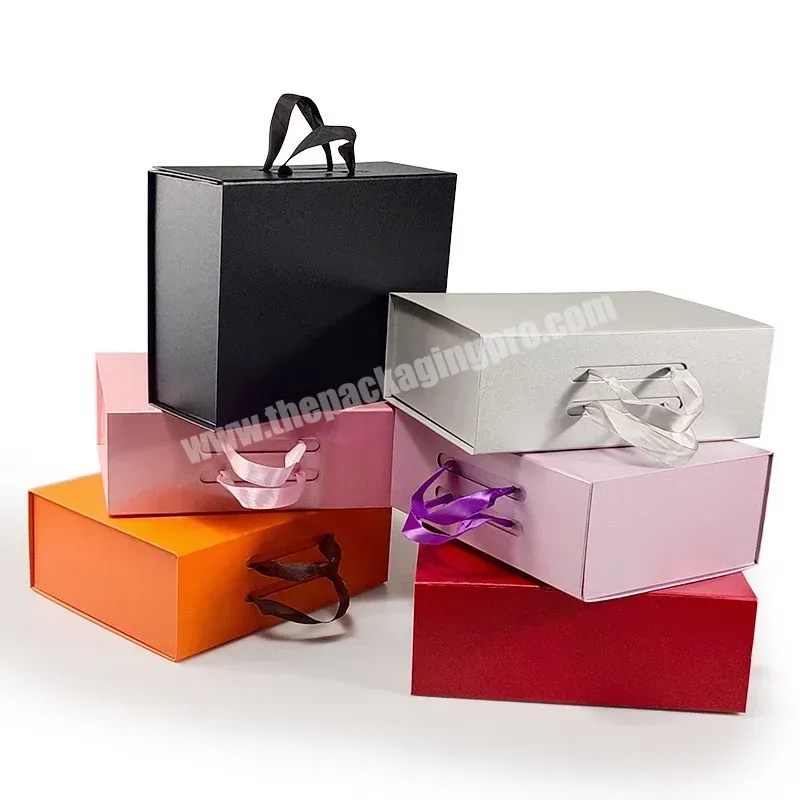 Wholesale Custom Color Rigid Flat Packaging Box Magnetic Folding Gift Box With Ribbon - Buy Magnet Flap Clothing Paper Box Foldable Magnetic Closure Gift Boxes,Rigid Makeup Gift Cosmetic Paper Boxes With Magnetic Closure,Luxury Cosmetics Lip Gloss Se