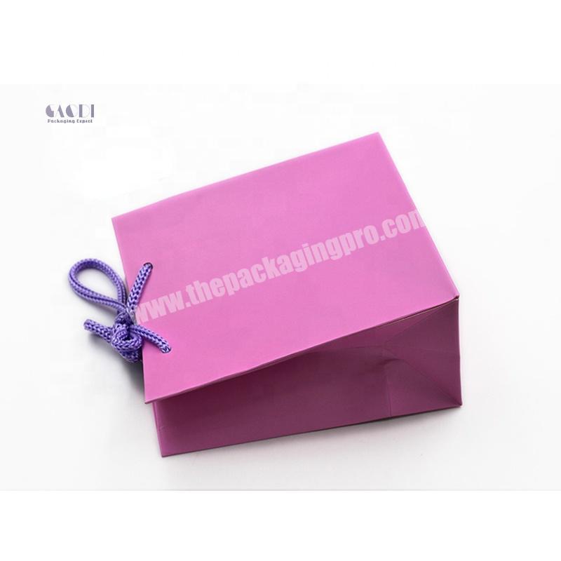 0603 Skincare Products Packaging Art Paper Matt Printing Pink Paper Bags With Your Own Logo