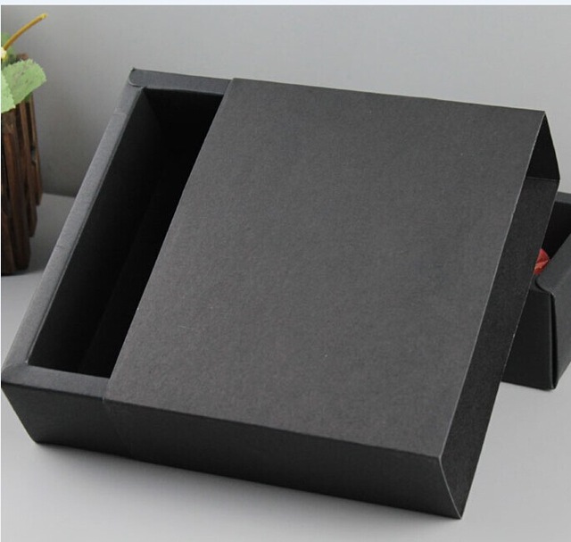 1-18 Joy, 230*130*45mm black paper drawer box black kraft paper slide box,craft cardboard box, paper box packaging