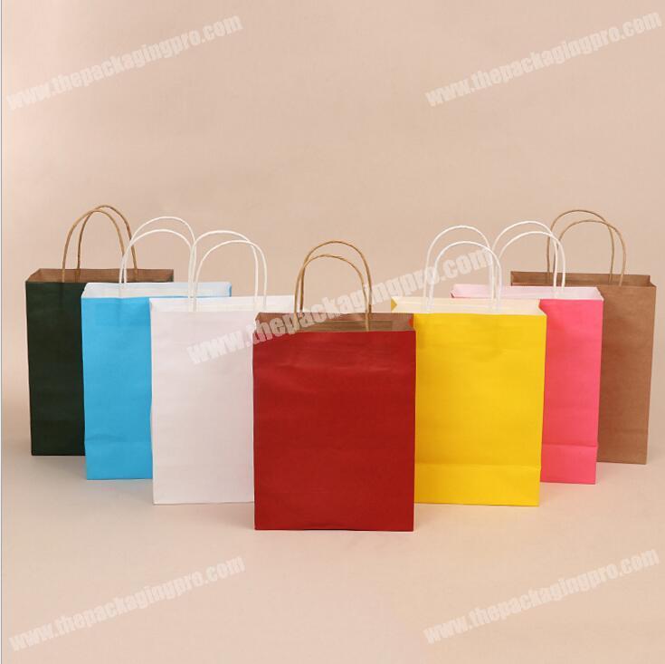 10 Colors Kraft party Paper Carrier Bag Wedding Treat with handle gift loot bags