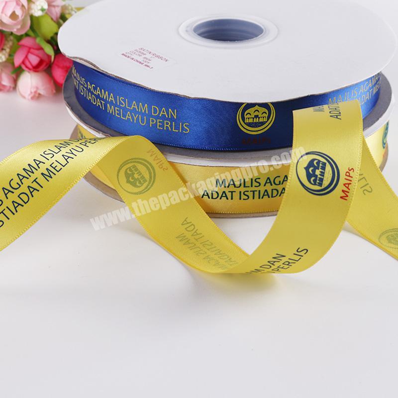 100% Polyester custom made printed ribbon with Logo for sale