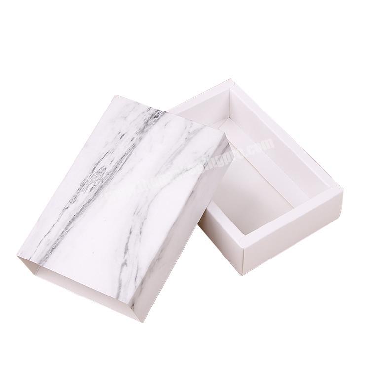 1000pcs MOQ custom CMYK drawer marble paper box packaging for sock underwear packing