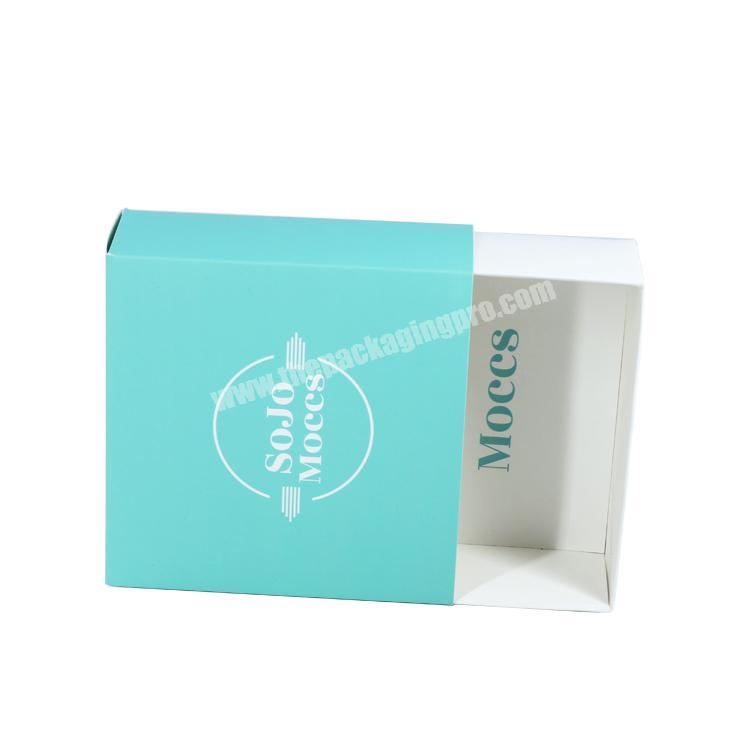 1000pcs MOQ Luxury Sliding drawer box packing paper cardboard custom sock packaging for wholesale