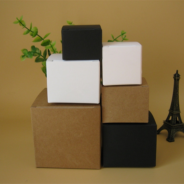 100pcs/lot Blank White Black Kraft Paper Box For Face Cream Cosmetic Jar Jewelry Storage Gift Boxes valve tubes Packaging