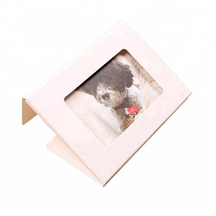 10.2x15.5+0.5cm Kraft Paper Postcard Box Foldable Photo Box With Window DIY Greeting Card Packaging Display Box Storage Holder