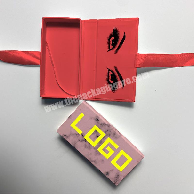 10MQQ fake lashes luxury pink red purple glitter butterfly paper box logo custom eyelash packaging box