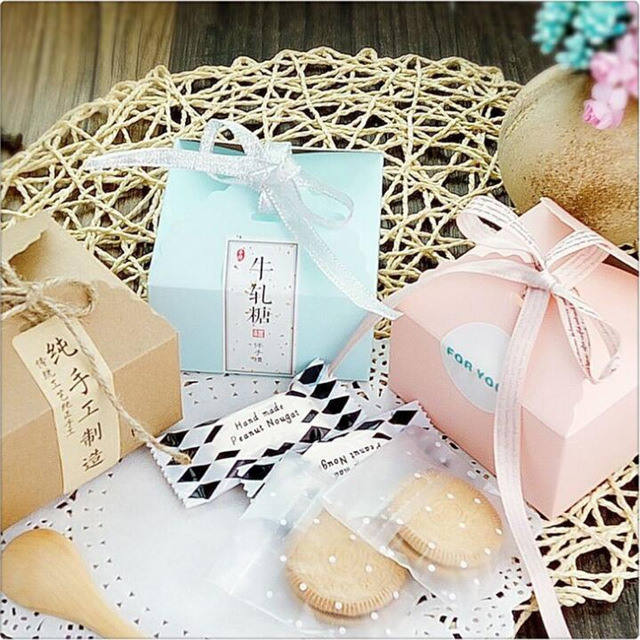 10pcs/lot Retro Mini Kraft Paper Box,DIY Wedding Gift Favor Boxes,Party Candy Box,Mini Single Cake Box Packaging
