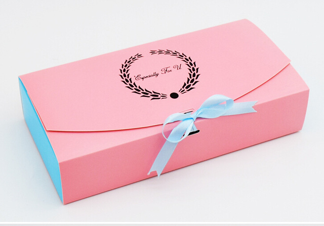 12-7 Alice, 20pcs/lot 17*11*5cm Pink gift box package,Wholesale cake paper boxes+Ribbon ,Wedding party Decoration