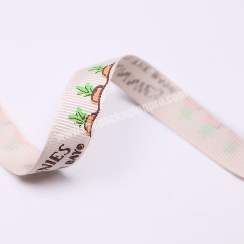 12mm Pink Fashion ribbon Custom logo screen printing grosgrain Ribbon for Gift Box Packing ribbon