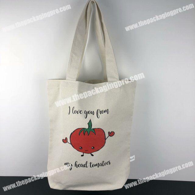 14oz natural color cotton handled shopping bag using heat transfer