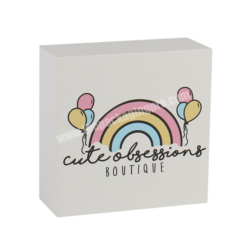 15 x15  2 Piece Cardboard Gift Box With Lids And Matt Lamination White Cardboard Boxes