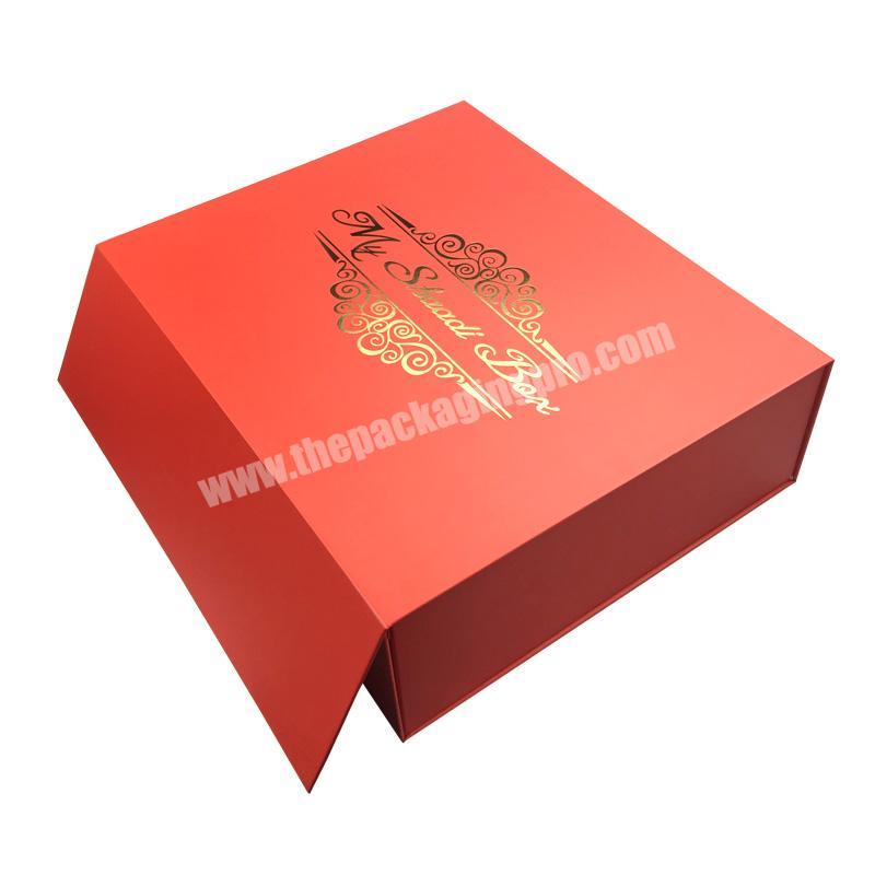 15 Year Factory OEM Red Flat Collapsible Packaging Boxes For Dress Clothes