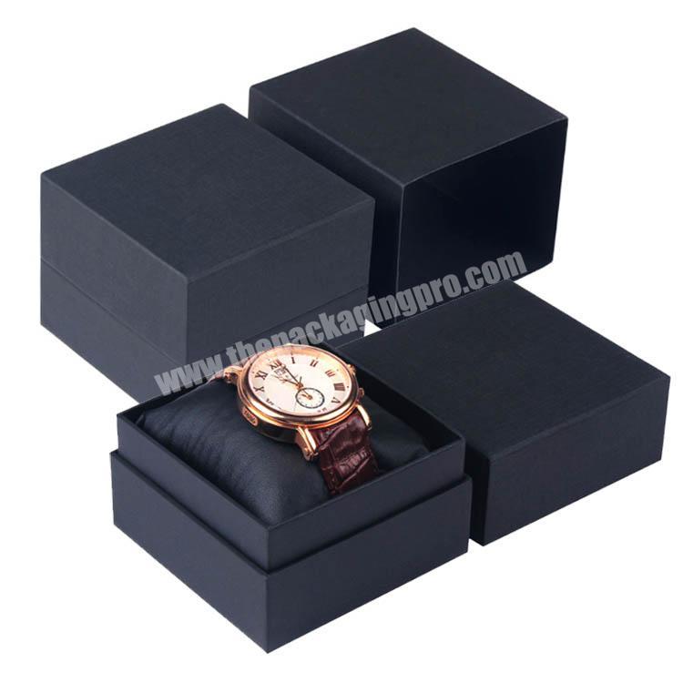 2 pieces Black Paper watch Rigid Gift Paper Box With Lid Jewelry Ring necklace packaging box
