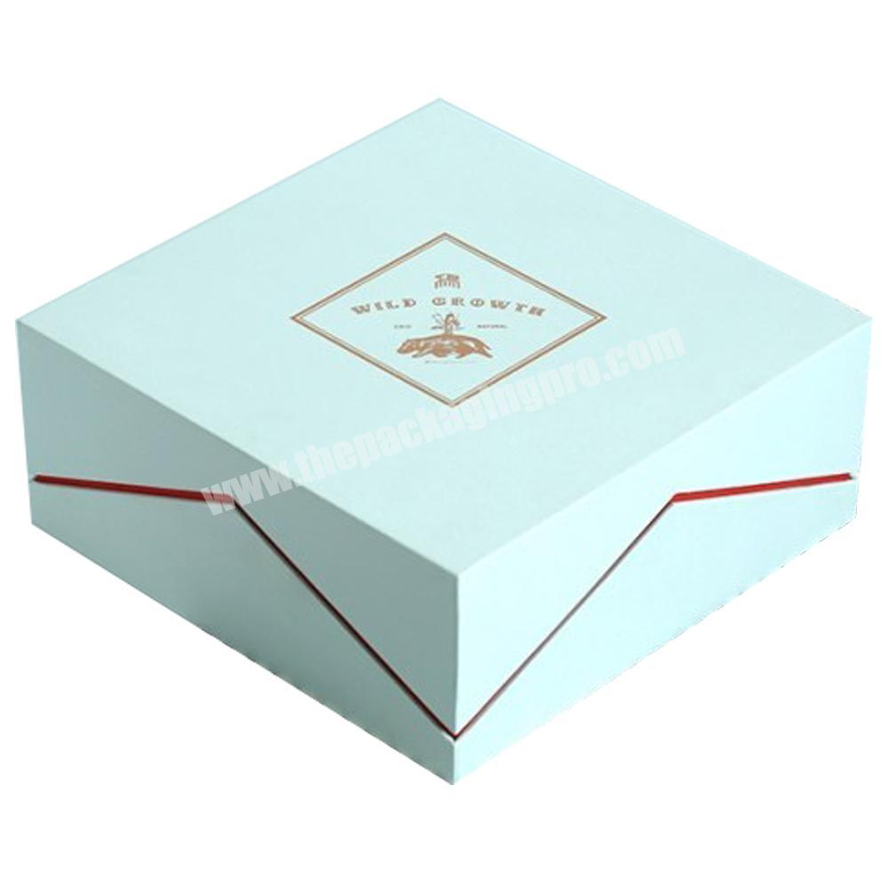 2 pieces luxury unique design custom logo square cardboard fancy recycled gift packaging box for apparel