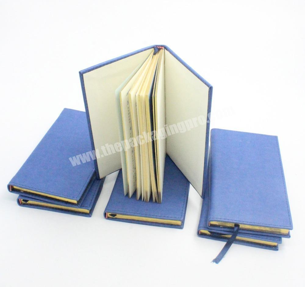 2017 Elegant Leather Agenda Diary With Ribbon Binding Paper Notebook With Gold Edge