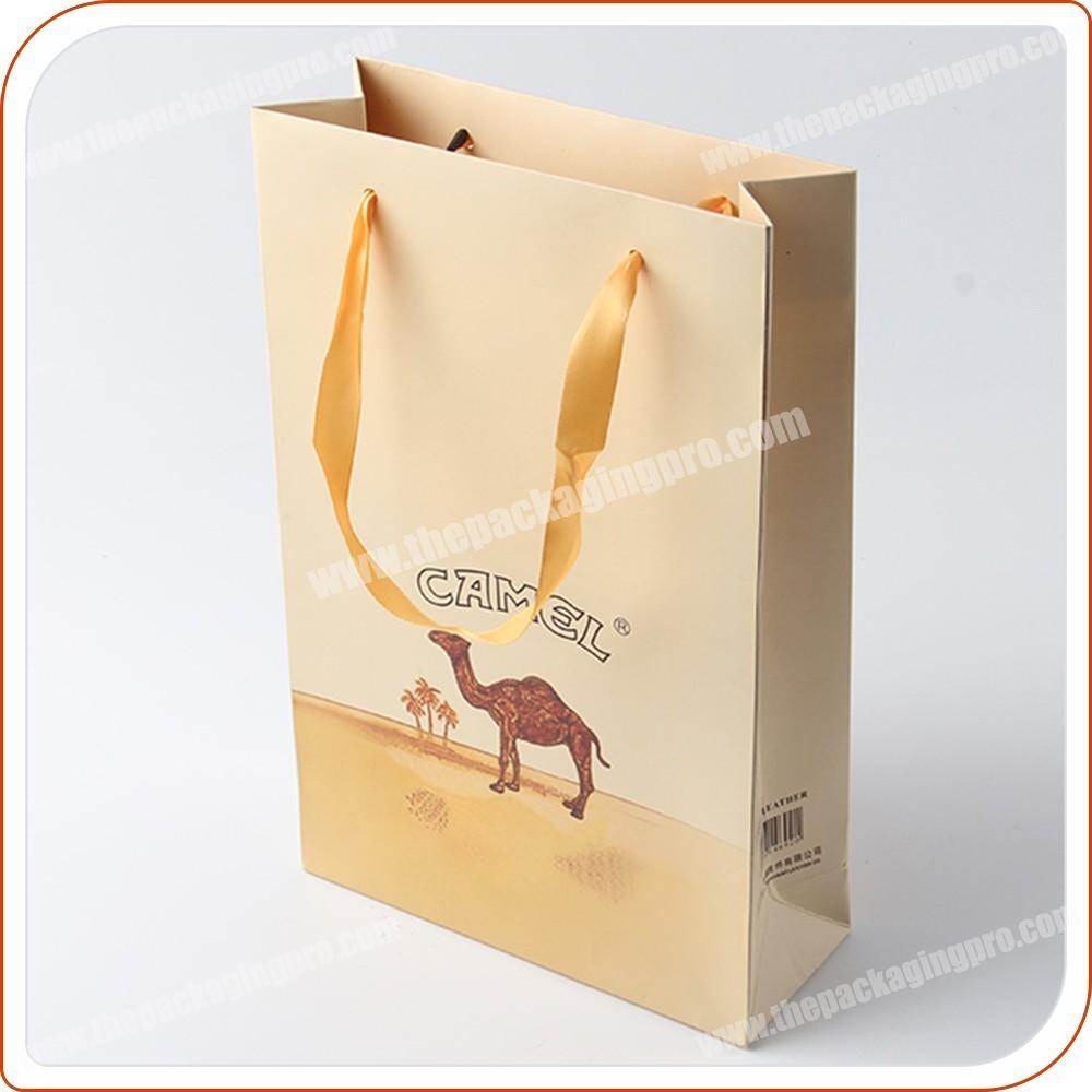 2017 ribbon rope shopping paper gift bag packaging bags with custom logo