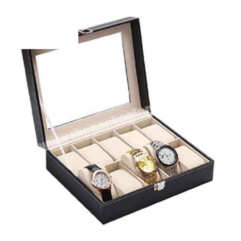 2018 new design Custom made leather unique  luxury watch box, PU leather highend watch packaging boxes