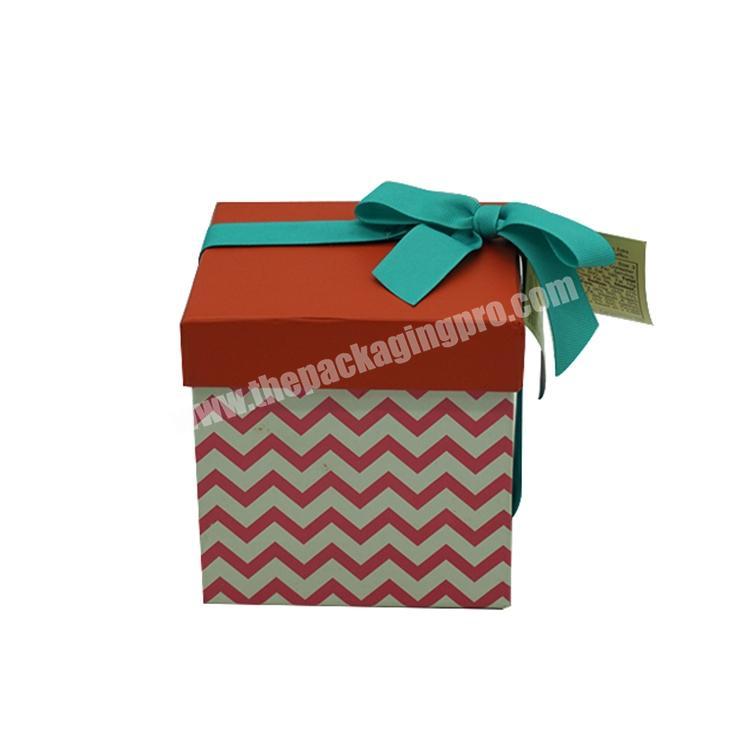2019 30 years Paper box factory Custom logo luxury cardboard paper gift box with ribbon closure
