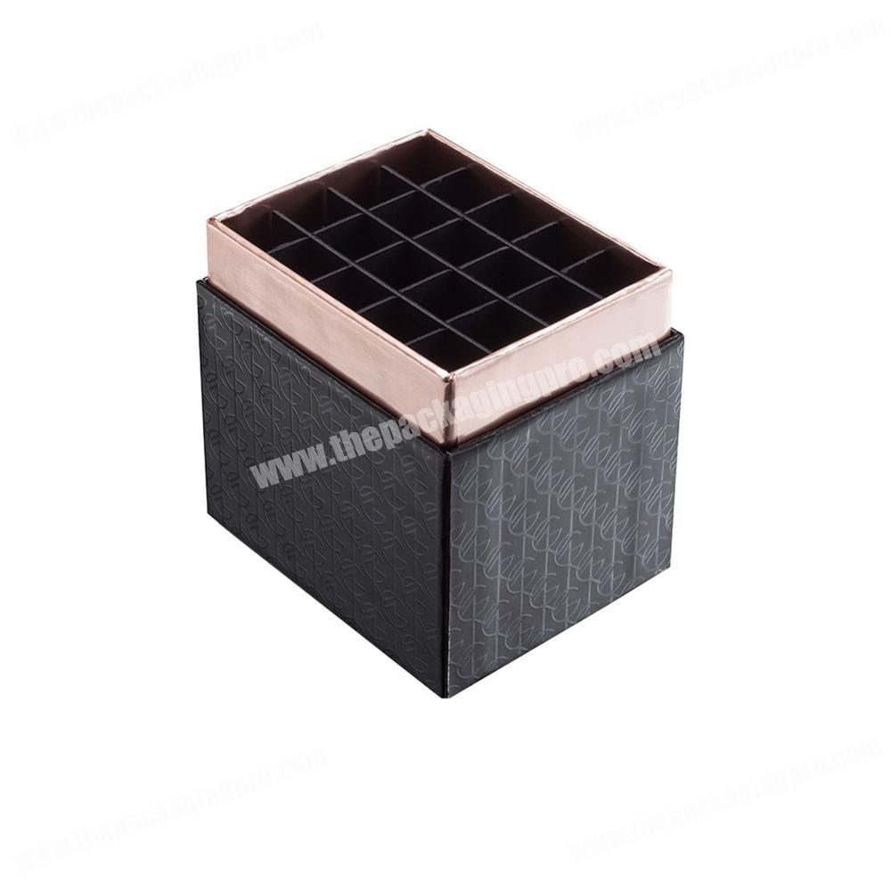 2019 Black 6pcs 12pcs Lipsticks Sets Small Kind China factory Custom Box Packing Color Printed Gift Lid Off Box