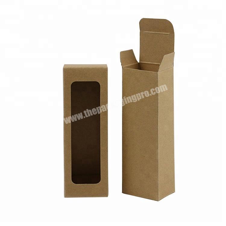 2019 customized small kraft brown paper boxes with window