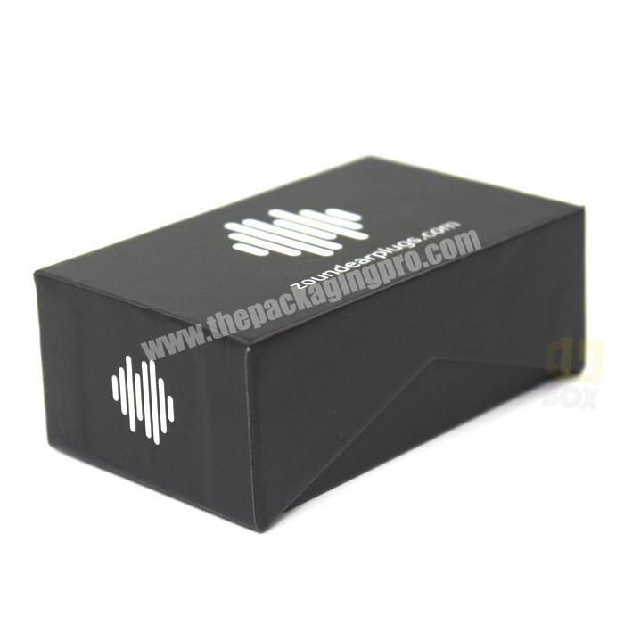 2019 High Quality Eco Friendly Custom Printed Black Cardboard Ear Plug Box