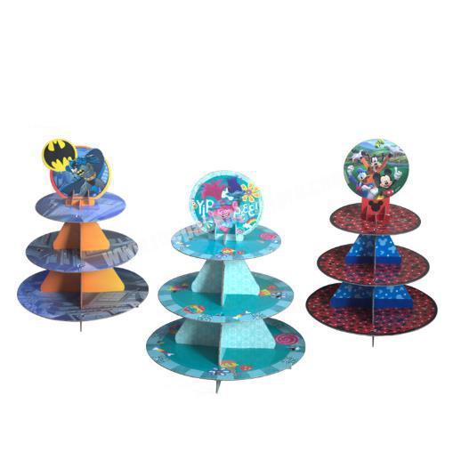 2019 Hot Sale Creative Recyclable Printing Corrugated Display Rack for Cupcake Dessert