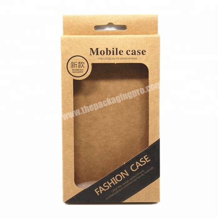 2019 kraft paper phone case retail packaging box with PVC window