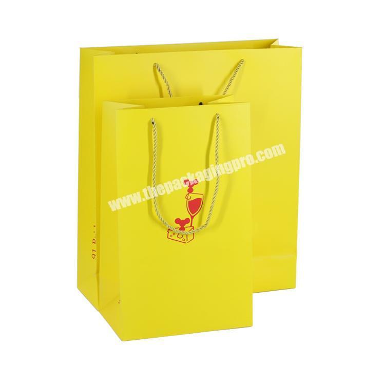 2019 New coated paper packaging , yellow custom size paper resealable bags for shopping store