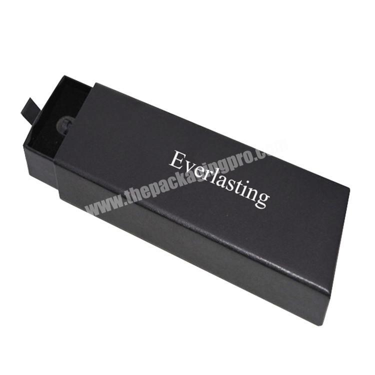 2019 new design premium pen  packaging box matte black kraft drawer box wedding favor boxes with EVA tray